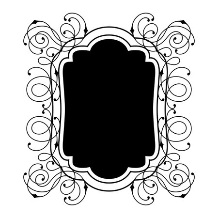 Line curl frame. Modern decorative linear background.のイラスト素材