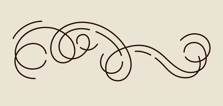 Decorative linear element. Vintage swirl filigree border.のイラスト素材