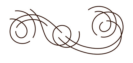 Decorative linear element. Vintage swirl filigree border.のイラスト素材