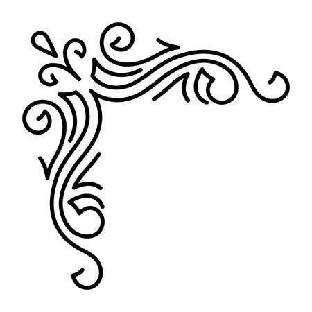 Line curl corner. Modern decorative linear element.のイラスト素材