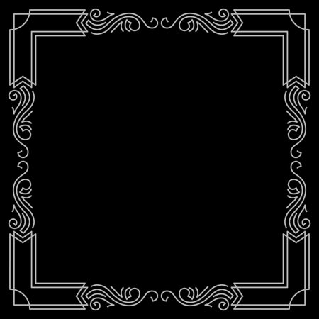 Line curl frame. Modern decorative linear background.のイラスト素材