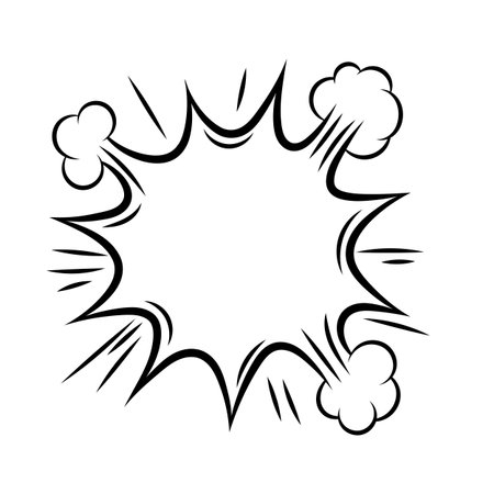 Cartoon speech bubble explosion. Pop art illustration in comic style.のイラスト素材