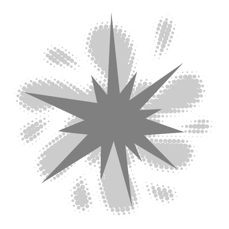 Halftone circle dotted cartoon background. Comic speech bubble with radial energy. Random modern halftone circle dot texture. Half tone circular irregular halftone points.のイラスト素材