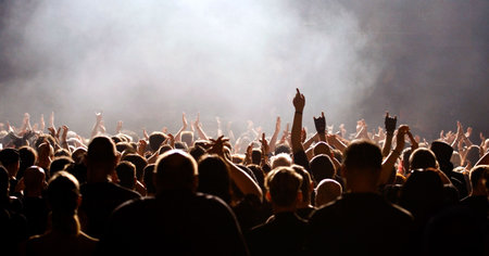 cheering concert crowd