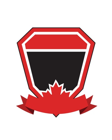 Coat of Arms / Crest with maple leaf and banner for title / nameのイラスト素材