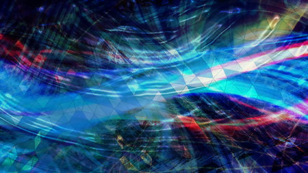 Abstract Geometric Blue Pattern Flowing with Swirling Shapes - Abstract Background Texture