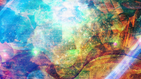 Abstract Orange and Blue Haze with Glimmering Lights - Abstract Background Texture