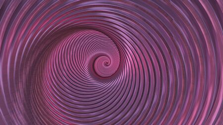 Endless Spiral Tunnel Twisting and Rotating Reflecting Shiny Purple Light - Abstract Background Textureの写真素材