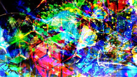 Mesmerizing Psychedelic Journey and Abstract Freaky Rainbow Trip - Abstract Background Textureの写真素材