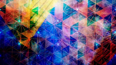 Rotating Colorful Abstract Geometric Tessellated Triangle Pattern - Abstract Background Textureの写真素材
