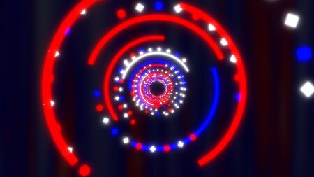 Fly through Red White and Blue Fourth of July Abstract Glow Tunnel - Abstract Background Textureの写真素材