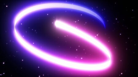 Magical Glowing Light Ribbon Stream Particle Wave Flying Around - Abstract Background Textureの写真素材