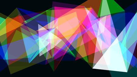 Abstract Translucent Rainbow Moving Geometric Triangle Shapes - Abstract Background Textureの写真素材