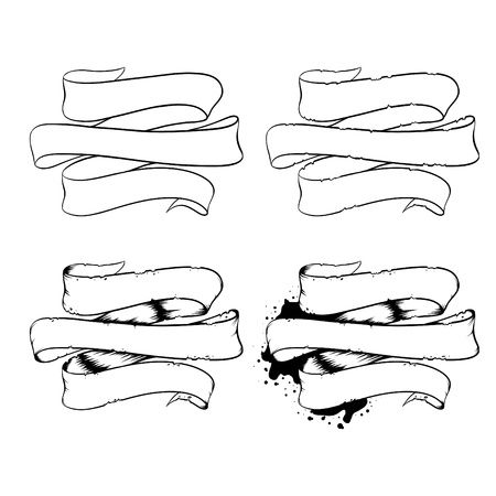Vintage banners setのイラスト素材