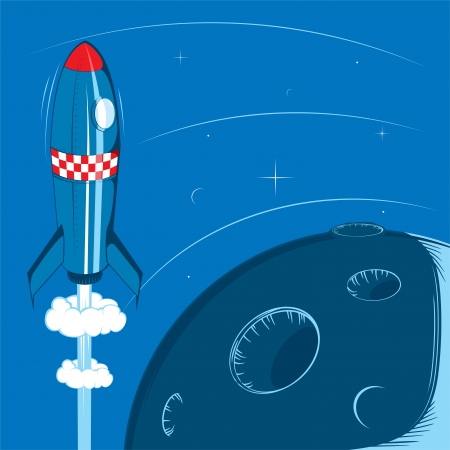 Deep space retro rocket 2のイラスト素材