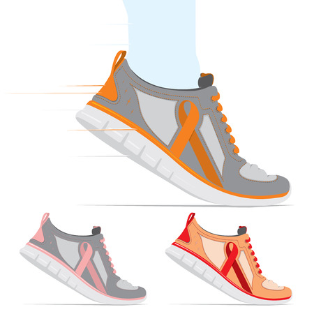 running shoe run for the cureのイラスト素材