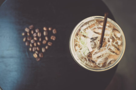 A cup of coffee, top view