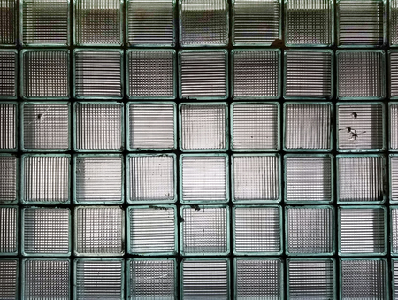 Texture background wall made of many glass cubes.の写真素材