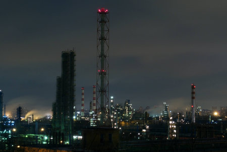 Factory, night lights