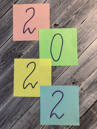 A beautiful Christmas picture with the numbers of the new year 2022. Close-up.の写真素材