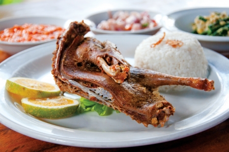 Roasted duck with riceの写真素材