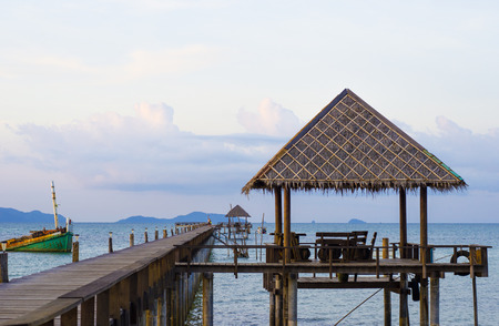 Beach Pavilion at Mark island, Trad province, Thailandの写真素材
