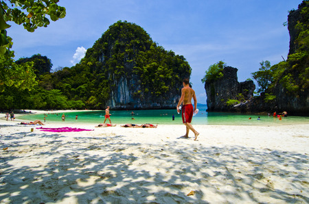 White sand beach in Koh Hong island, Krabi, Thailandのeditorial素材