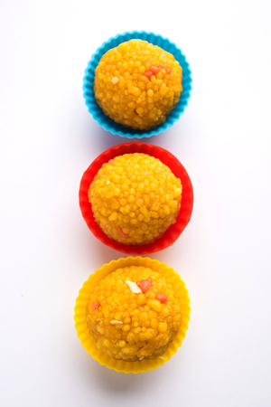 Raksha bandhan Festival : conceptual Rakhi made using Shrikhand in a bowl with band and Pooja Thali. A traditional Indian wrist band which is a symbol of love between Brothers and Sistersの写真素材