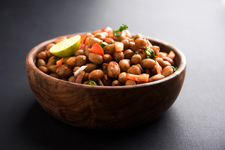 Green peas or matar paneer curry recipe, served in a bowl. selective focusの写真素材