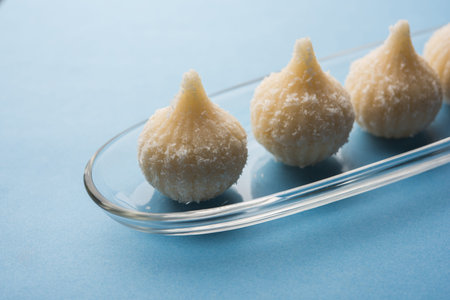 Sweet Modak made using coconut, khoya and sugar. Popular Maharashtrian recipe offered to lord...