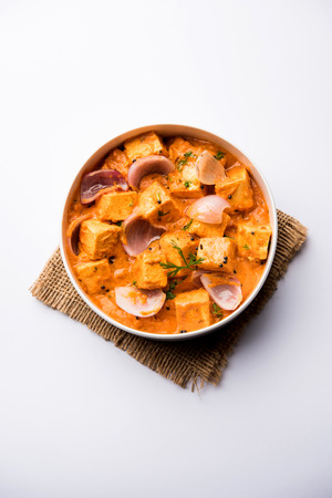 Paneer Do Pyaza  is a popular punjabi vegetarian recipe using cubes of cottage cheese  with lots of onion in a gravyの写真素材