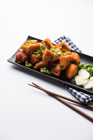 Schezwan Idli or manchurian Idly, tasty indo-chinese recipe. selective focusの写真素材