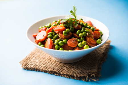 Carrot green peas sabzi / Gajar Mutter sabjiの写真素材