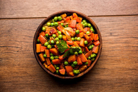 Carrot green peas sabzi / Gajar Mutter sabjiの写真素材