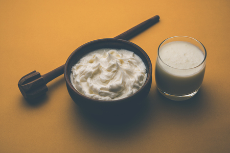 Homemade white Butter or Makhan/Makkhan in Hindi, served in a bowl. selective focusの写真素材