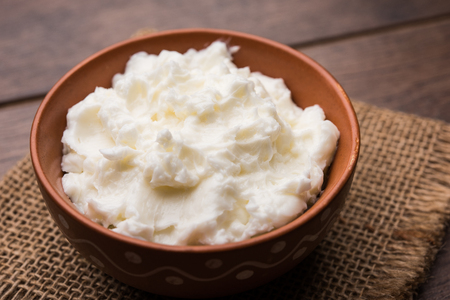 Homemade white Butter or Makhan/Makkhan in Hindi, served in a bowl. selective focusの写真素材