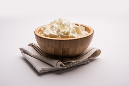 Homemade white Butter or Makhan/Makkhan in Hindi, served in a bowl. selective focusの写真素材