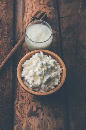 Homemade white Butter or Makhan/Makkhan in Hindi, served in a bowl. selective focusの写真素材
