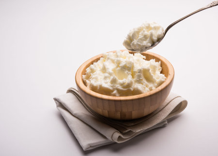 Homemade white Butter or Makhan/Makkhan in Hindi, served in a bowl. selective focus
