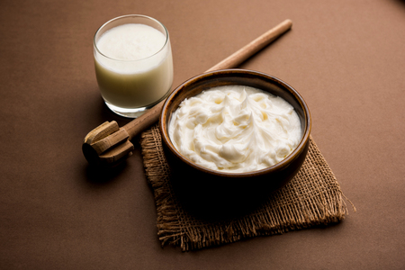 Homemade white Butter or Makhan/Makkhan in Hindi, served in a bowl. selective focusの写真素材