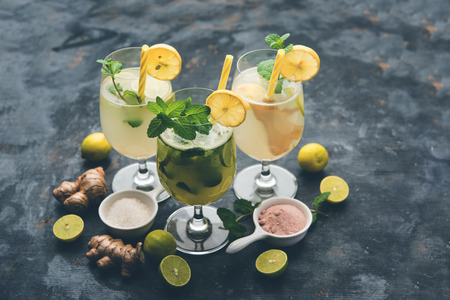 Shikanji is lemonade originating from the Punjab/India. Also known as shikanjvi or Nimbu Pani or sherbet. popular summer cold drinkの写真素材