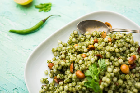 Hariyali sabudana khichdi is a delicious twist to the regular Sago khichadi made using cilantro ,...