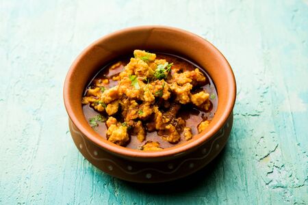 Home made mung dal masala vadi also known as Moong wadi or moongwadi or moongodi sabzi. It's a popular Maharashtrian recipe especially from Vidarbha region.の写真素材