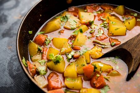 Lauki/doodhi ki Sabji also known as bottle gourd curry. served in a bowl or karahi. selective focusの写真素材