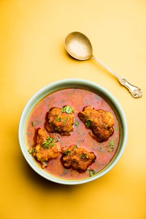Lauki Kofta Curry made using Bottel Gourd or Doodhi, served in a bowl or karahi. selective focusの写真素材