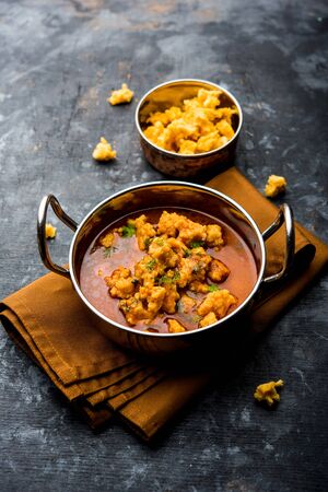 Home made mung dal masala vadi also known as Moong wadi or moongwadi or moongodi sabzi. It's a popular Maharashtrian recipe especially from Vidarbha region.の写真素材