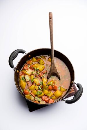 Lauki/doodhi ki Sabji also known as bottle gourd curry. served in a bowl or karahi. selective focusの写真素材
