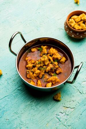 Home made mung dal masala vadi also known as Moong wadi or moongwadi or moongodi sabzi. It's a popular Maharashtrian recipe especially from Vidarbha region.の写真素材