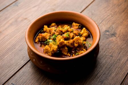 Home made mung dal masala vadi also known as Moong wadi or moongwadi or moongodi sabzi. It's a popular Maharashtrian recipe especially from Vidarbha region.の写真素材