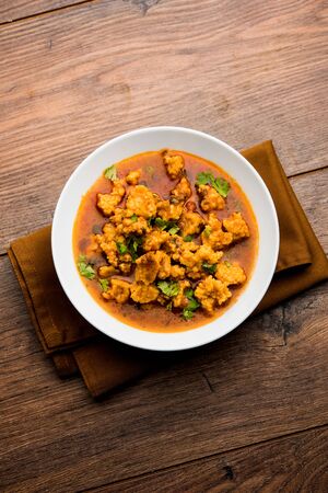 Home made mung dal masala vadi also known as Moong wadi or moongwadi or moongodi sabzi. It's a popular Maharashtrian recipe especially from Vidarbha region.の写真素材